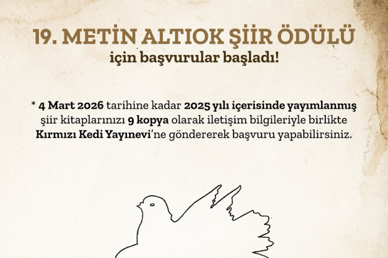19. Metin Altıok Şiir Ödülü için başvurular başladı!
